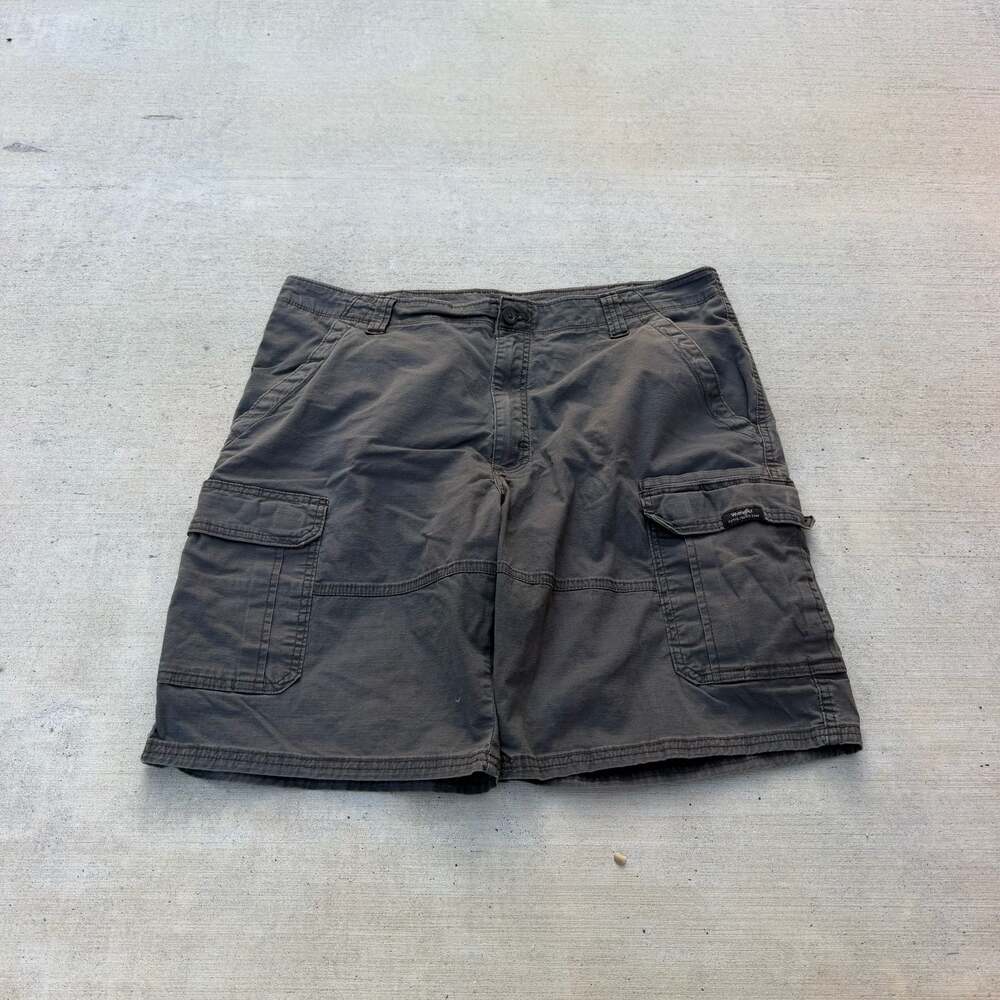 Vintage 04 Wrangler Mens Cargo Shorts 38 Gray Stretch Relaxed Fit